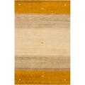 Hand-knotted Mandara Stripe Orange New Zealand Wool Rug (5