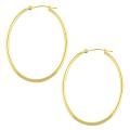 10k Yellow Gold Oval Hoop Earrings