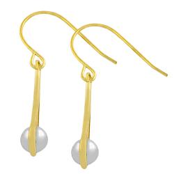 10k Two-tone Gold 5-mm Ball Teardrop Dangle Earrings