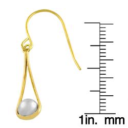 10k Two-tone Gold 5-mm Ball Teardrop Dangle Earrings