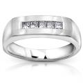 10k White Gold Men's 2/5ct TDW Diamond Band (H-I, I1-I2)