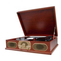 Studebaker SB6051 Wooden Turntable with AM/FM Radio