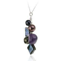 Stonique Creations Sterling Silver Multi-gemstone Necklace