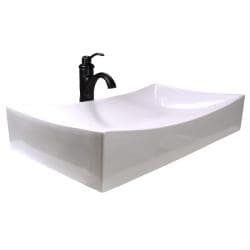 VIGO Navagio Composite Vessel Sink and Seville Bathroom Vessel Faucet ...