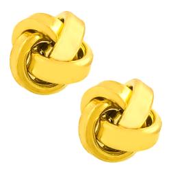 Goldkist 18k Yellow Gold over Silver Love Knot Earrings
