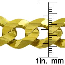 14k Yellow Gold Men's Solid 8.5-inch Curb Bracelet