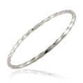 Sterling Silver Diamond-cut Twist Design Bangle Bracelet