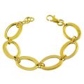 Goldkist 18k Yellow Gold over Silver Oval Link Adjustable Bracelet