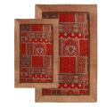 Jacquard Elegance Red Rugs (Set of 2) (1'9 x 2'10) (2'6 x 4'2)
