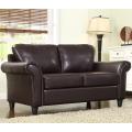 Petrie Dark Brown Faux Leather Loveseat