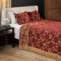 Burgundy Floral Chenille King-size Coverlet Set