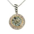 Meredith Leigh Sterling Silver Blue and White Topaz Necklace