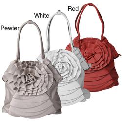 Journee Collection Floral Accent Pleated Tote Bag