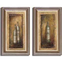 Patricia Pinto 'Serie Vino I and II' Framed 2-piece Canvas Art Set