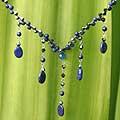 Stainless Steel 'Blue Empress' Lapis Lazuli Necklace (Thailand)