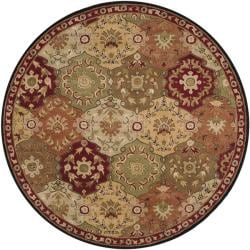 Hand-tufted Coliseum Red Wool Rug (9'9 Round)