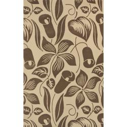 Handmade Alexa Modern Premium Wool Brown Essence Rug (4' x 6')