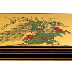 Wood and Gold Leaf Black Coffee Table (China)