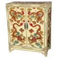 Wooden 36-inch Ivory Dragon Shoe Cabinet (China)