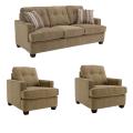 Jade Moss Fabric Sofa and Two Chairs