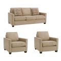Jamie Sand Fabric Sofa and Two Chairs
