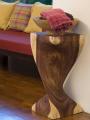 Monkey Pod Wood 24-inch Single Twist Tung Oil End Table (Thailand)