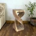 Monkey Pod Wood 26-inch Double Twist White Oil Stool (Thailand)