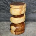 Monkey Pod Wood 22-inch Clear Oil Spiral Stool (Thailand)