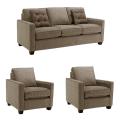 Jameson Gray Stone Fabric Sofa and Two Chairs