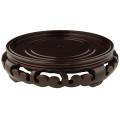 Wooden 12.5-inch Carved Rosewood Pedestal Stand (China)