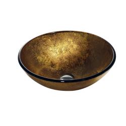 Vigo Tempered Glass Liquid Gold Vessel Sink