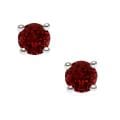 Sterling Silver Garnet Stud Earrings