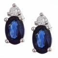 Dyach 14k White Gold Sapphire and Diamond Accent Stud Earrings