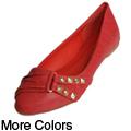 Liliana by Journee Co Women's 'Vittoria-1' Studded Strap Detail Flats