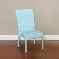 Kids Light Blue Wicker Indoor and Outdoor Chairs (Set of 2)