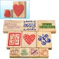 Wood Mounted 10-piece Rubber Stamp Set