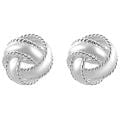 Tressa Sterling Silver Edged Knotted Stud Earrings