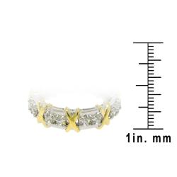 Sterling Silver Cubic Zirconia 'X' Band