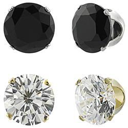 Tressa Sterlomg Silver CZ Stud Earrings (Set of 2)