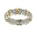 Sterling Silver Cubic Zirconia 'X' Band