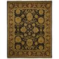 Indo Hand-knotted Jaipur Treasures Black/ Burgundy Wool Heirloom Rug (6' x 9')