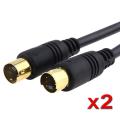 Black 25-foot S-video 4-pin Cable Male to Male (Pack of 2)