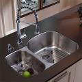 Vigo Undermount Stainless Steel Kitchen Sink, Faucet, Grid and Dispenser