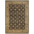 Hand-knotted Medallion Black Wool Rug (9'6 x 13'6)