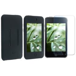Black Skin Case/ Anti-glare LCD Protector for Apple iPod Touch 1/ 2/ 3