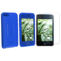 Blue Skin Case/ Anti-glare LCD Protector for Apple iPod Touch 2nd/ 3rd