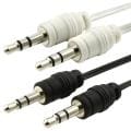2-piece Black/ White Retractable 3.5mm Audio Extension Cable