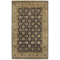 Hand-knotted Treasures Black Wool Rug (3'6 x 5'6)
