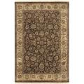 Hand-knotted Medallion Brown Wool Rug (9'6 x 13'6)