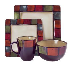 American Atelier Hopscotch Ivory 16-piece Dinnerware Set